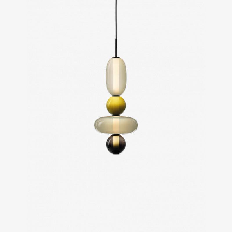 Coloured Glass Pendant Ceiling Lamp | Modern Chandelier Light for Dining and Living