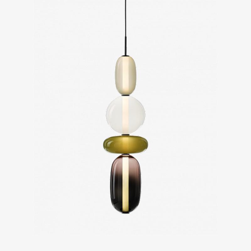 Coloured Glass Pendant Ceiling Lamp | Modern Chandelier Light for Dining and Living