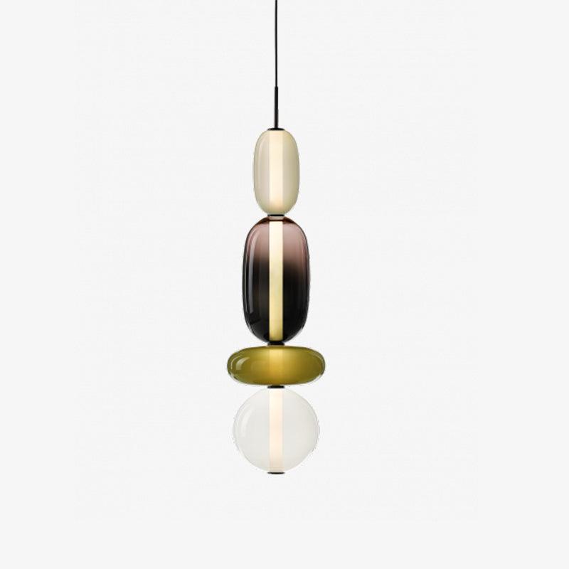Coloured Glass Pendant Ceiling Lamp | Modern Chandelier Light for Dining and Living