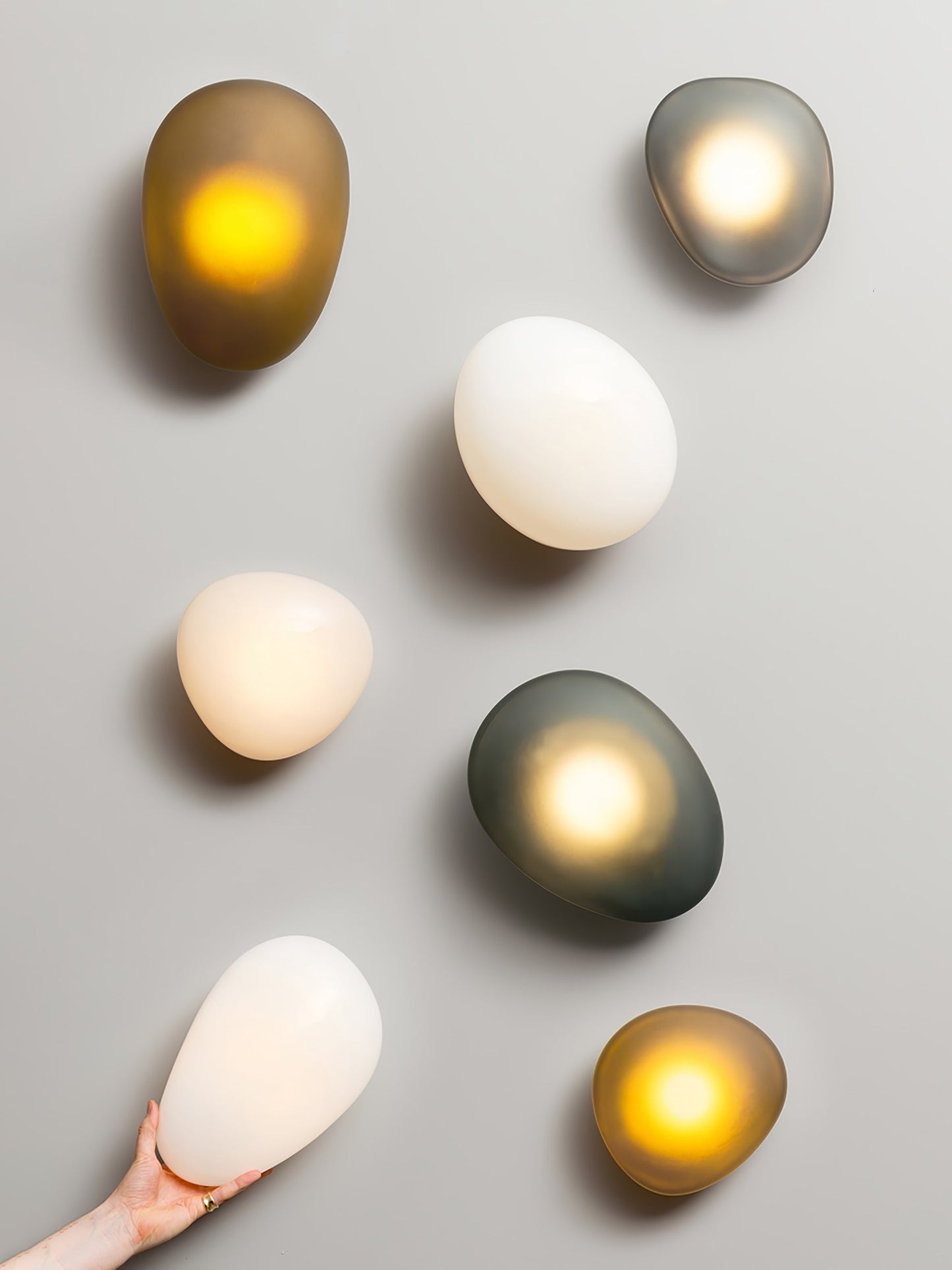 Pebble Glass Wall Lamp | Modern Bedroom and Living Room Sconce