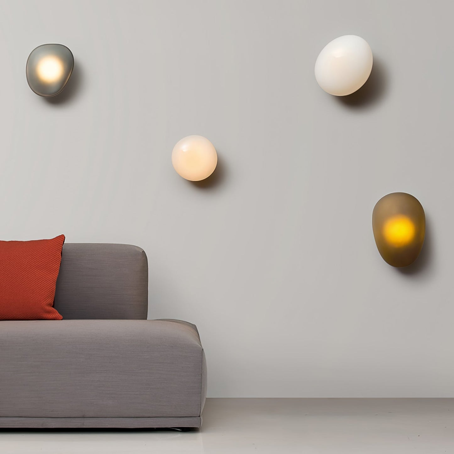 Pebble Glass Wall Lamp | Modern Bedroom and Living Room Sconce