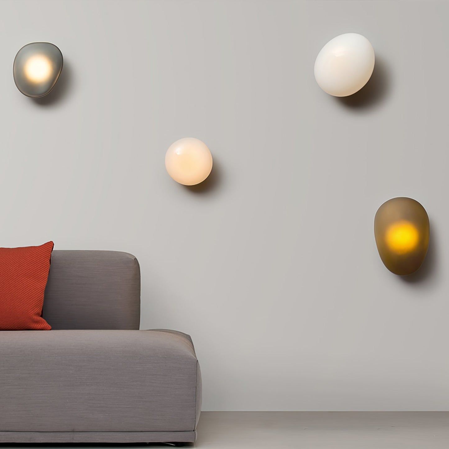 Pebble Glass Wall Lamp | Modern Bedroom and Living Room Sconce
