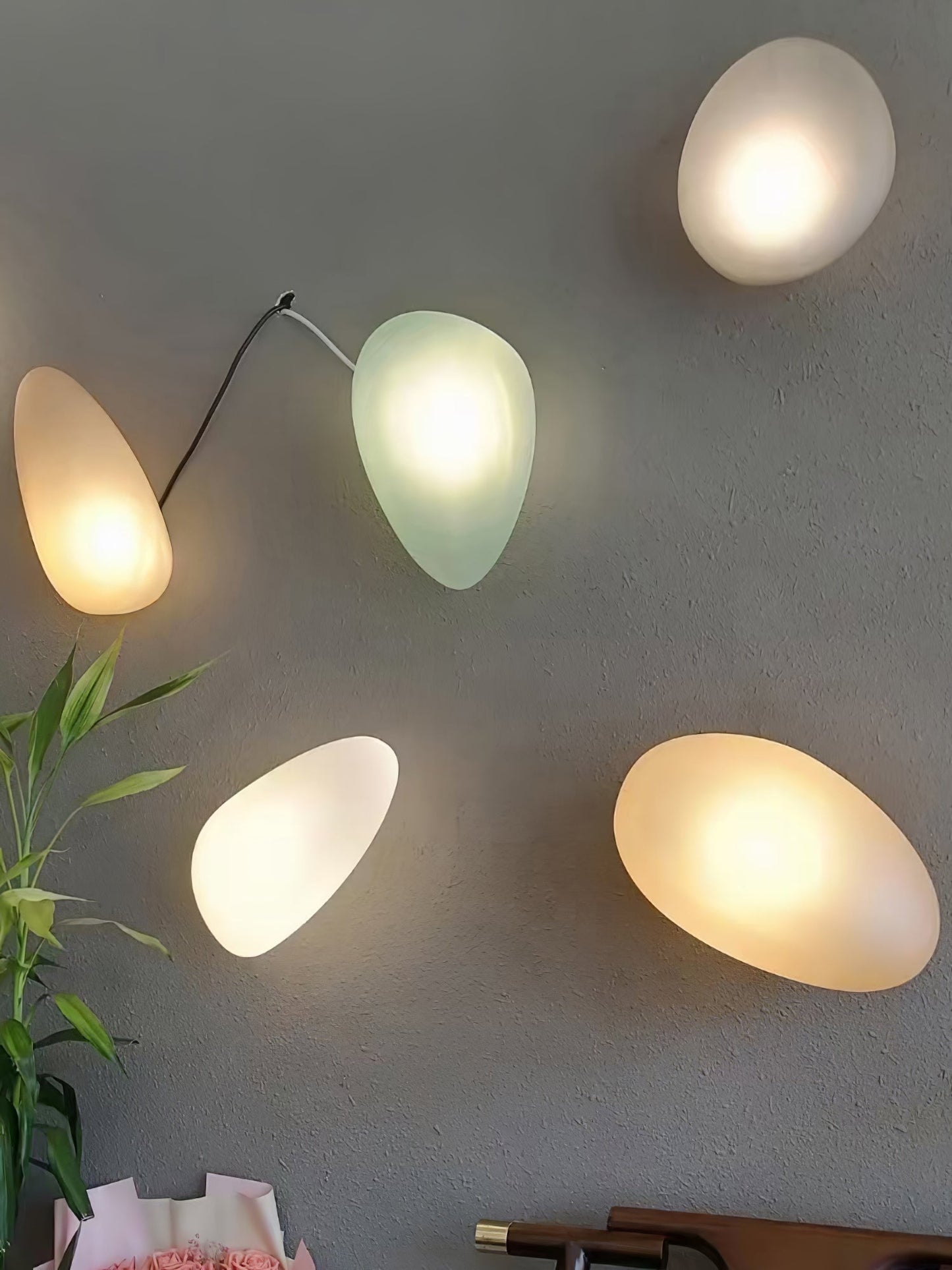 Pebble Glass Wall Lamp | Modern Bedroom and Living Room Sconce