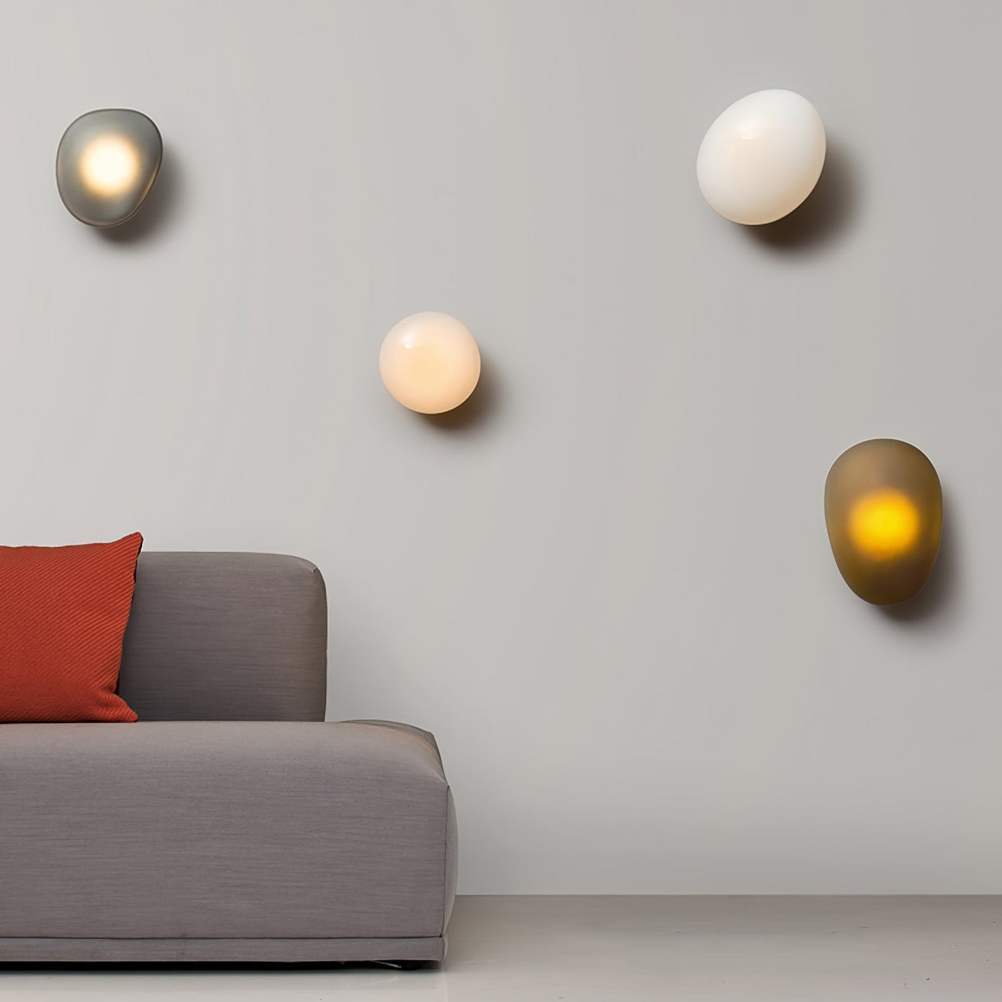 Pebble Glass Wall Lamp | Modern Bedroom and Living Room Sconce