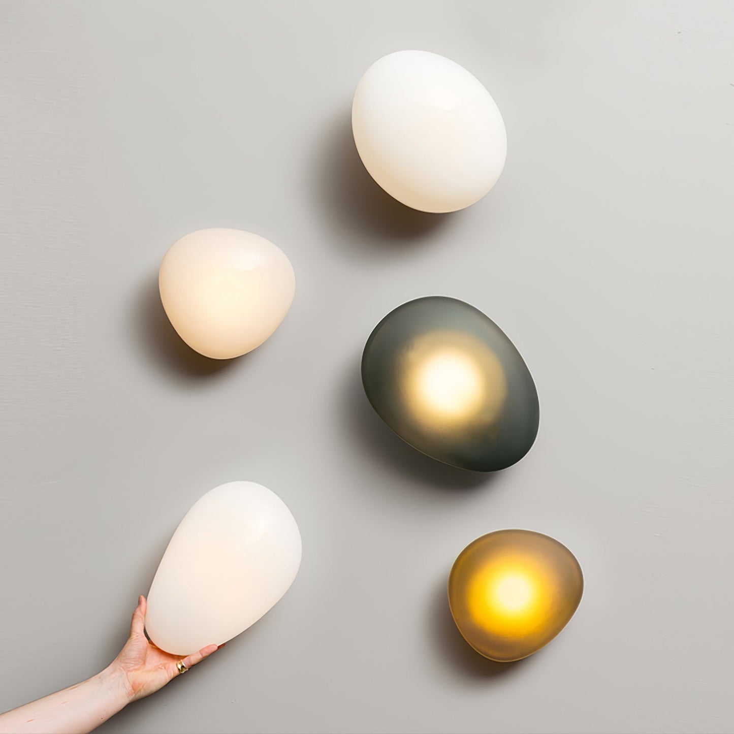 Pebble Glass Wall Lamp | Modern Bedroom and Living Room Sconce