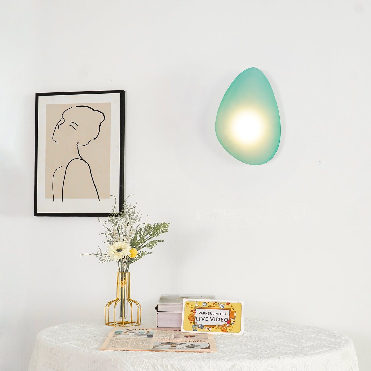 Pebble Glass Wall Lamp | Modern Bedroom and Living Room Sconce