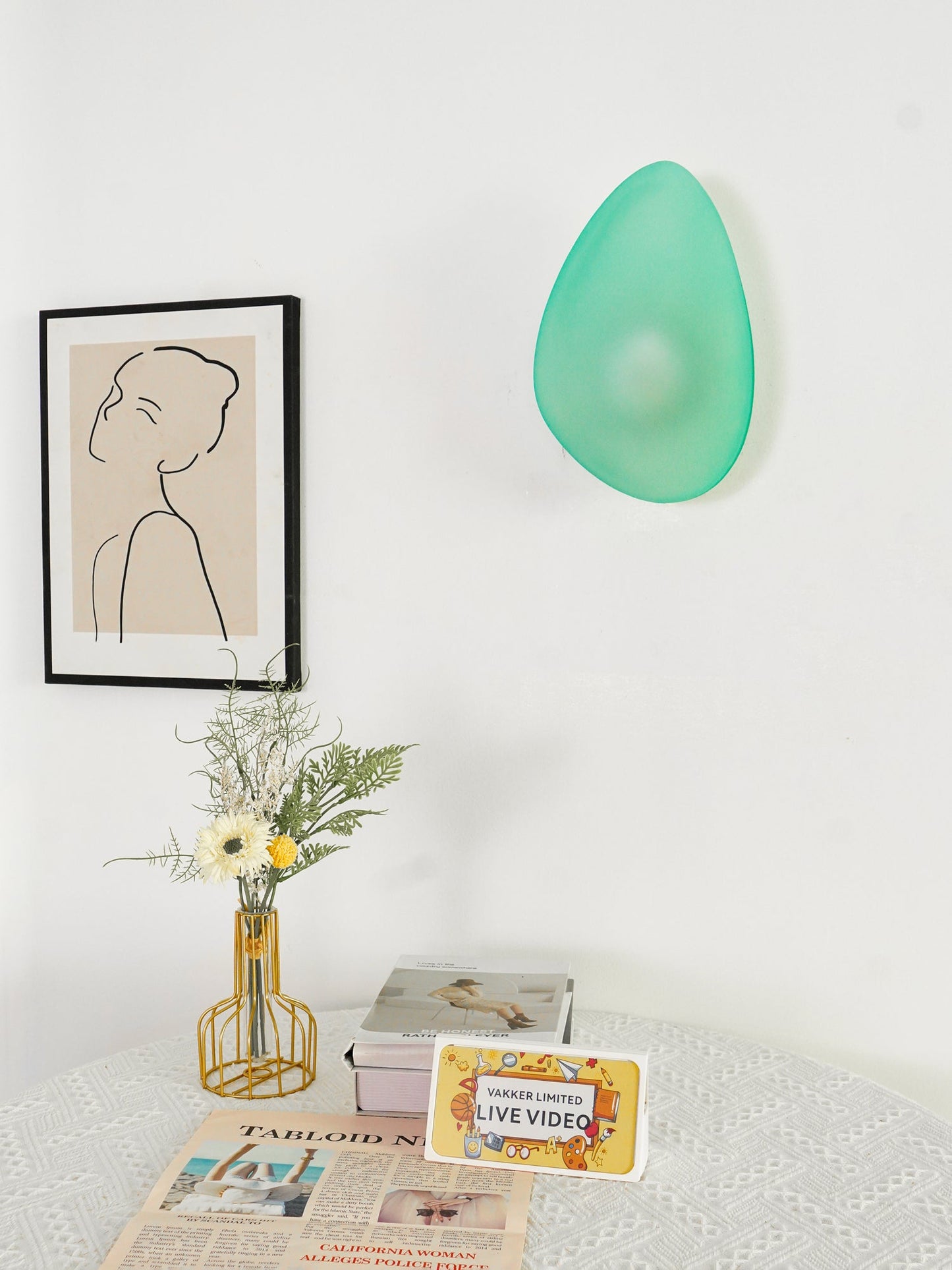 Pebble Glass Wall Lamp | Modern Bedroom and Living Room Sconce
