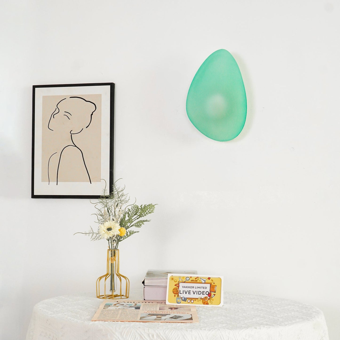 Pebble Glass Wall Lamp | Modern Bedroom and Living Room Sconce