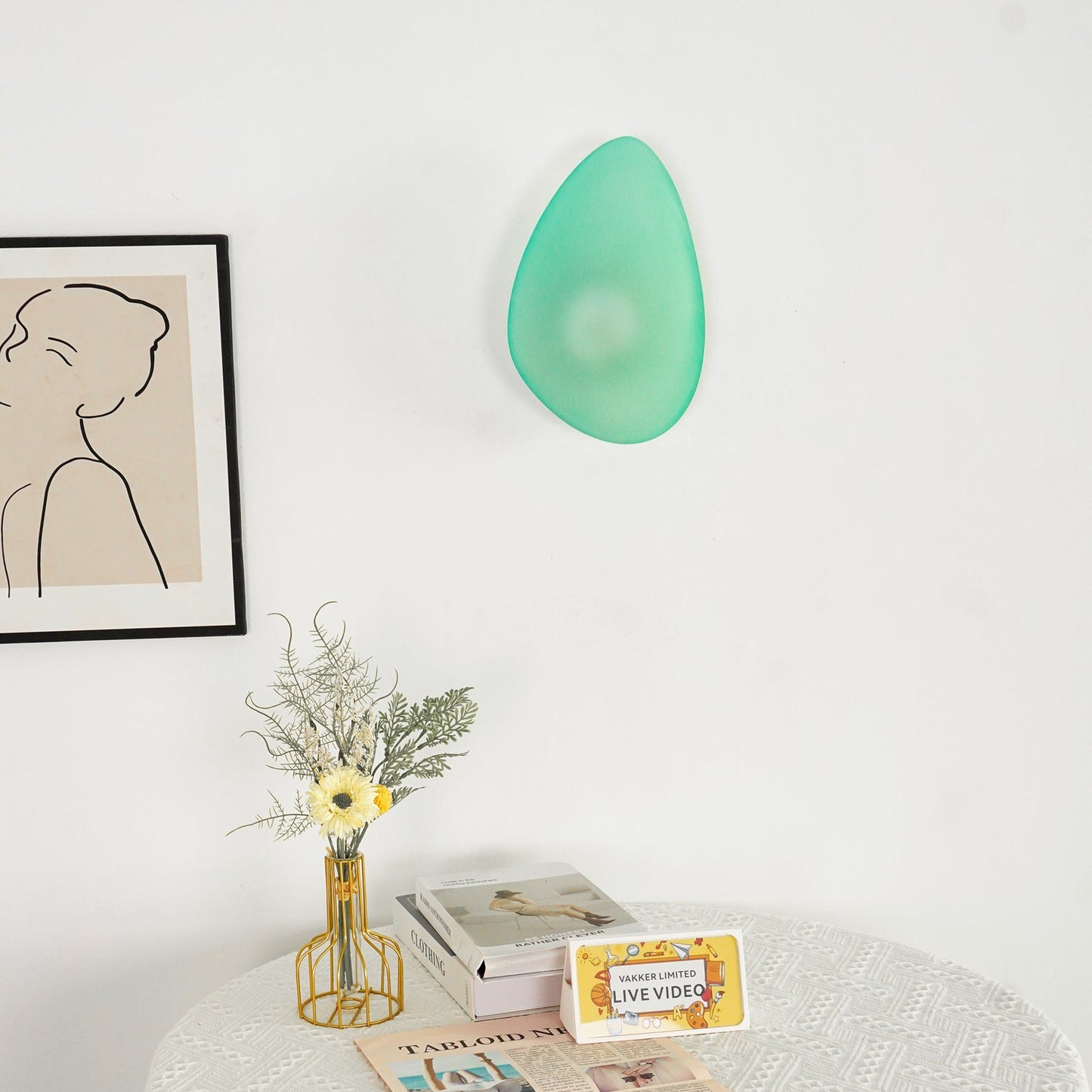 Pebble Glass Wall Lamp | Modern Bedroom and Living Room Sconce