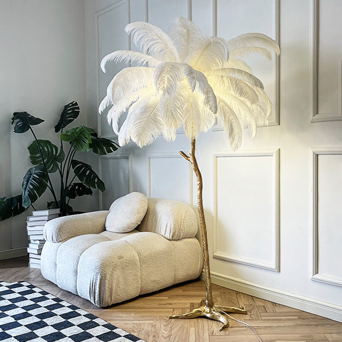 Luxury Feather Floor Lamp in Nordic Style | Decorative Standing Light for Living Room