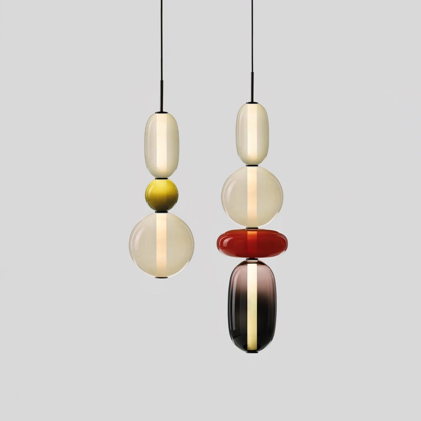 Coloured Glass Pendant Ceiling Lamp | Modern Chandelier Light for Dining and Living