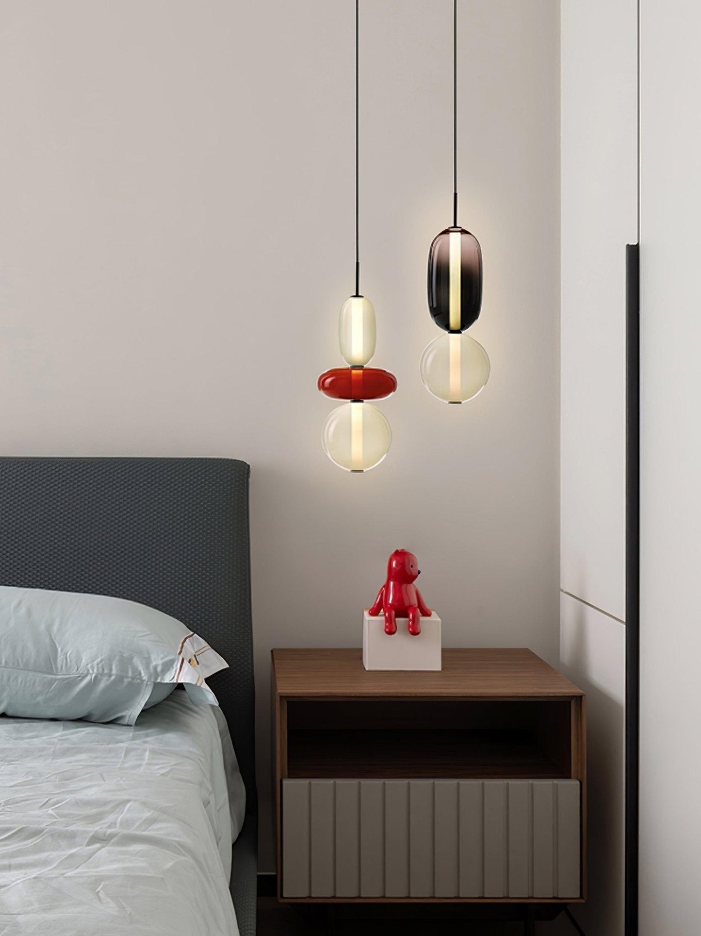 Coloured Glass Pendant Ceiling Lamp | Modern Chandelier Light for Dining and Living