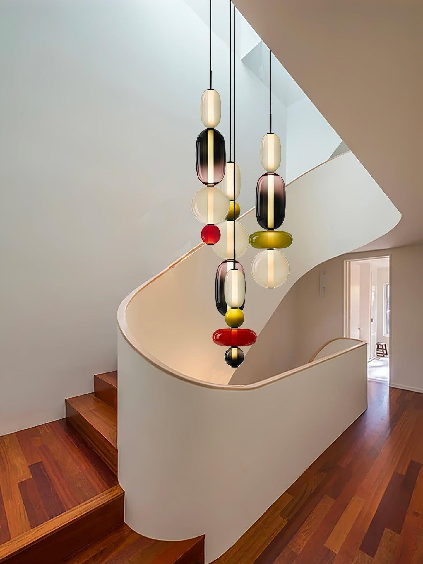 Coloured Glass Pendant Ceiling Lamp | Modern Chandelier Light for Dining and Living