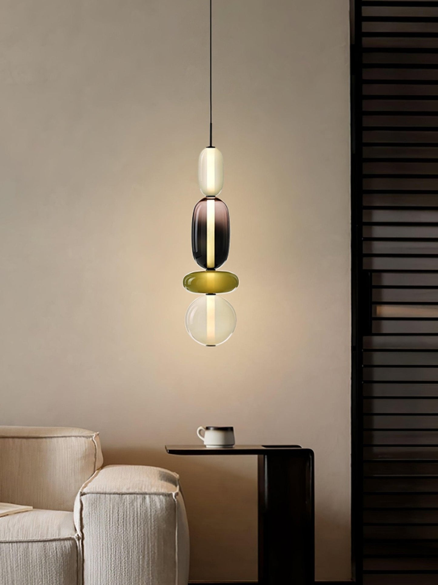 Coloured Glass Pendant Ceiling Lamp | Modern Chandelier Light for Dining and Living