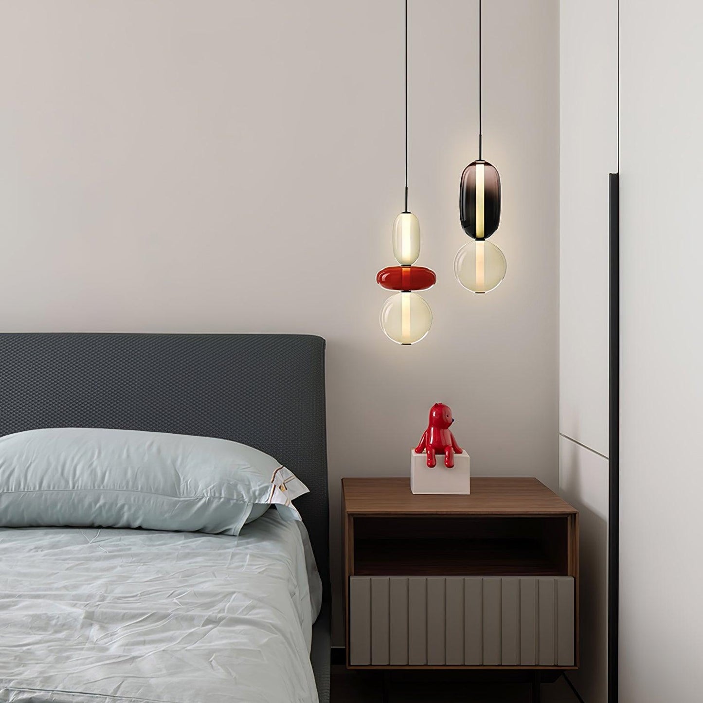Coloured Glass Pendant Ceiling Lamp | Modern Chandelier Light for Dining and Living