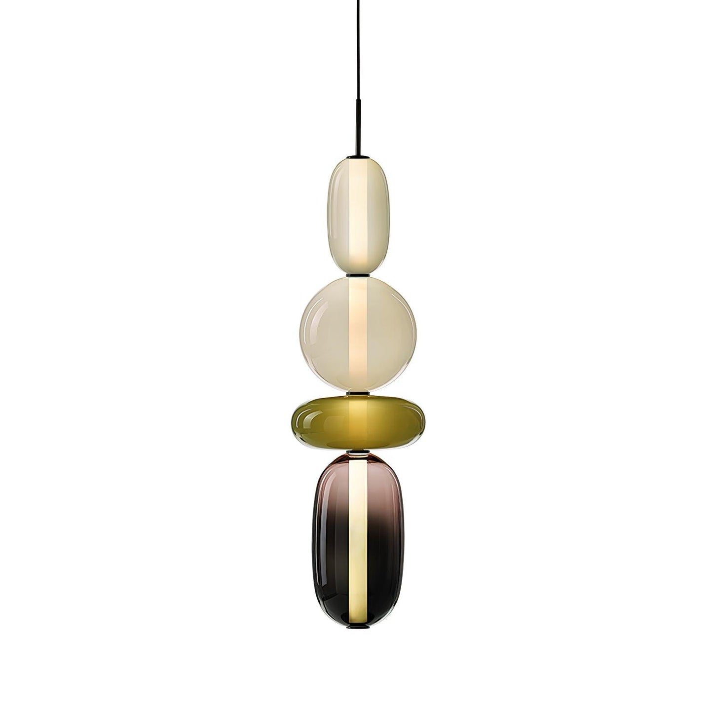 Coloured Glass Pendant Ceiling Lamp | Modern Chandelier Light for Dining and Living