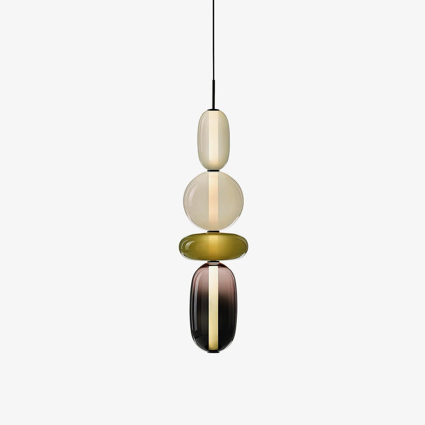 Coloured Glass Pendant Ceiling Lamp | Modern Chandelier Light for Dining and Living