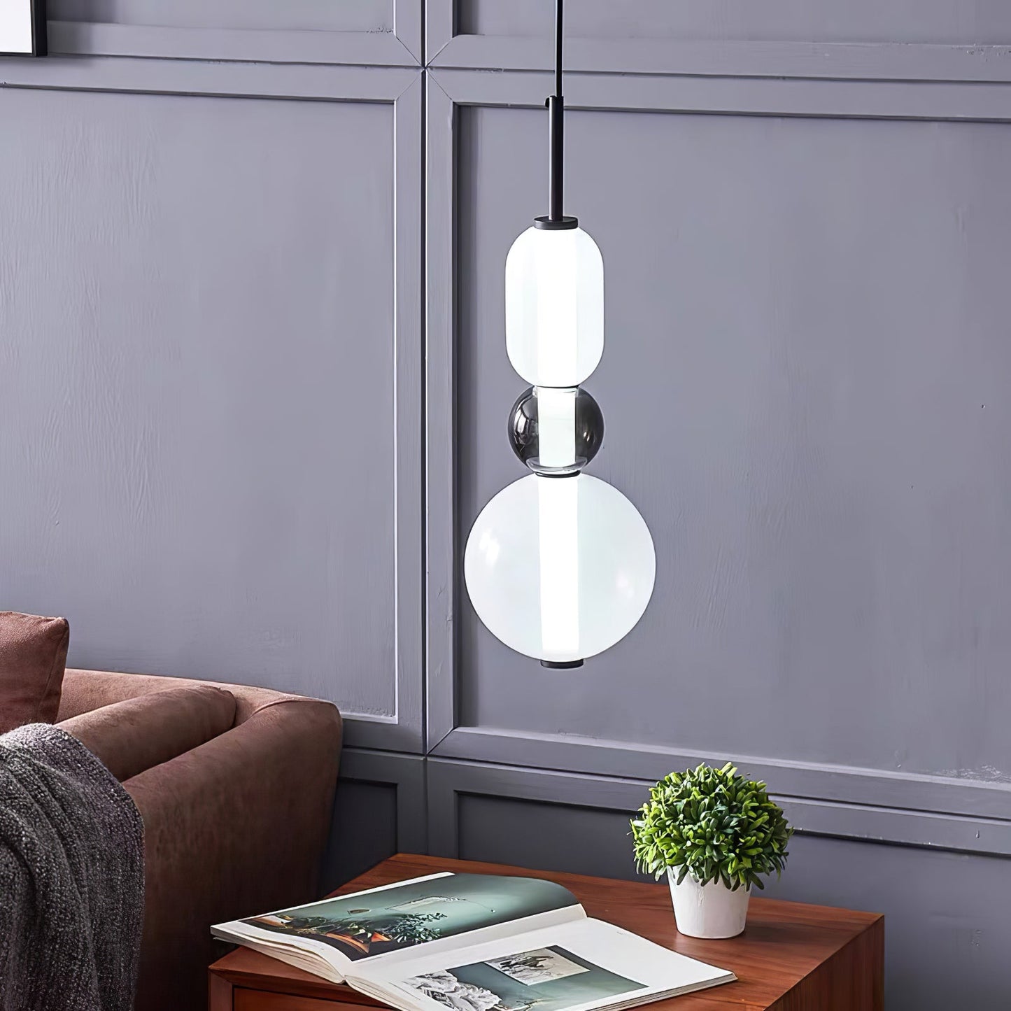 Coloured Glass Pendant Ceiling Lamp | Modern Chandelier Light for Dining and Living