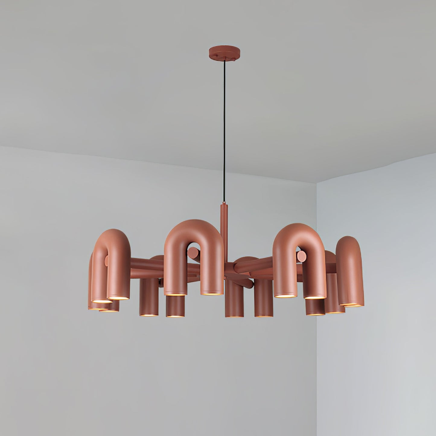 Modern U-Shape Ceiling Lamp | Playful LED Chandelier for Living Room
