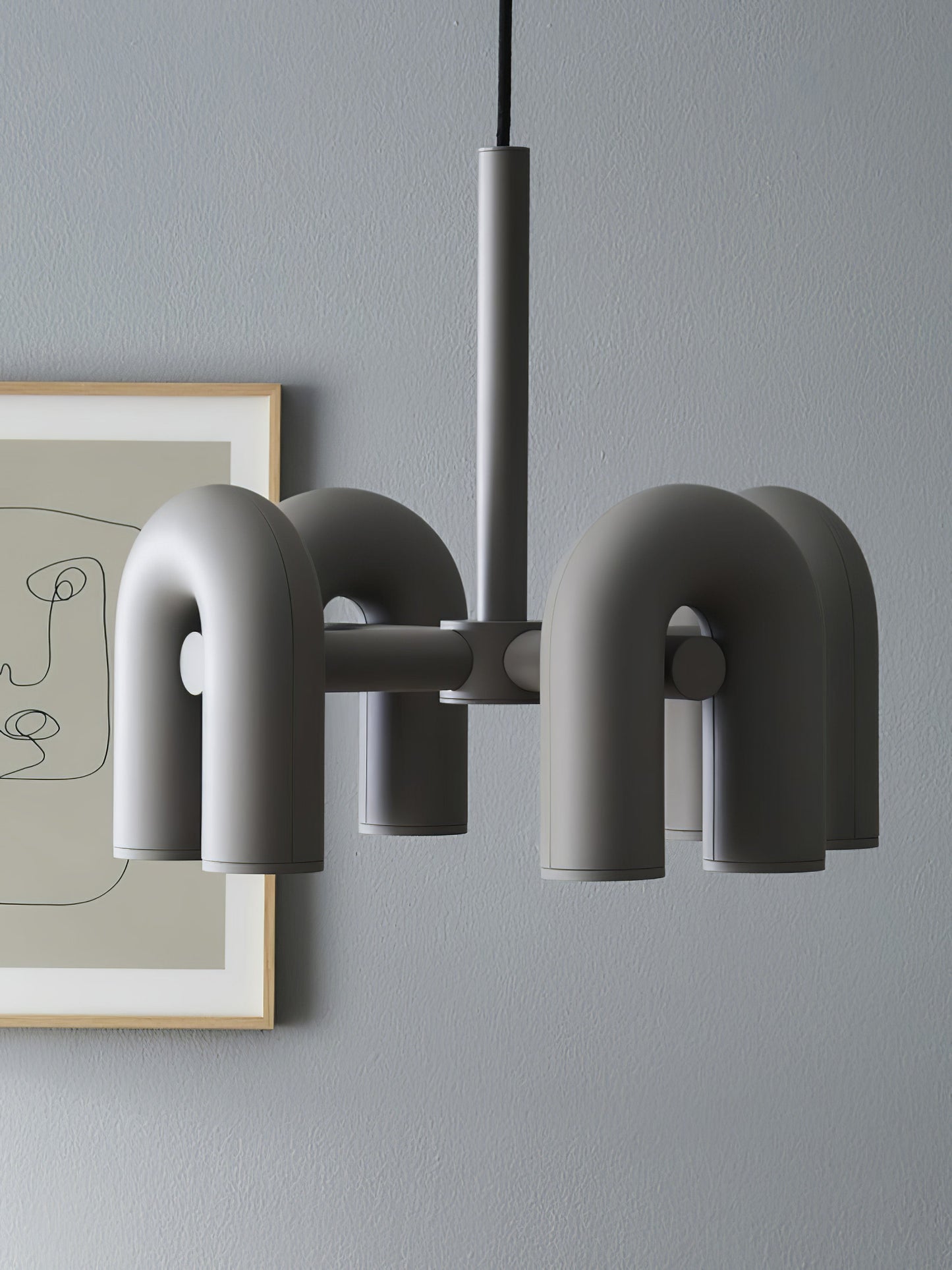 Modern U-Shape Ceiling Lamp | Playful LED Chandelier for Living Room