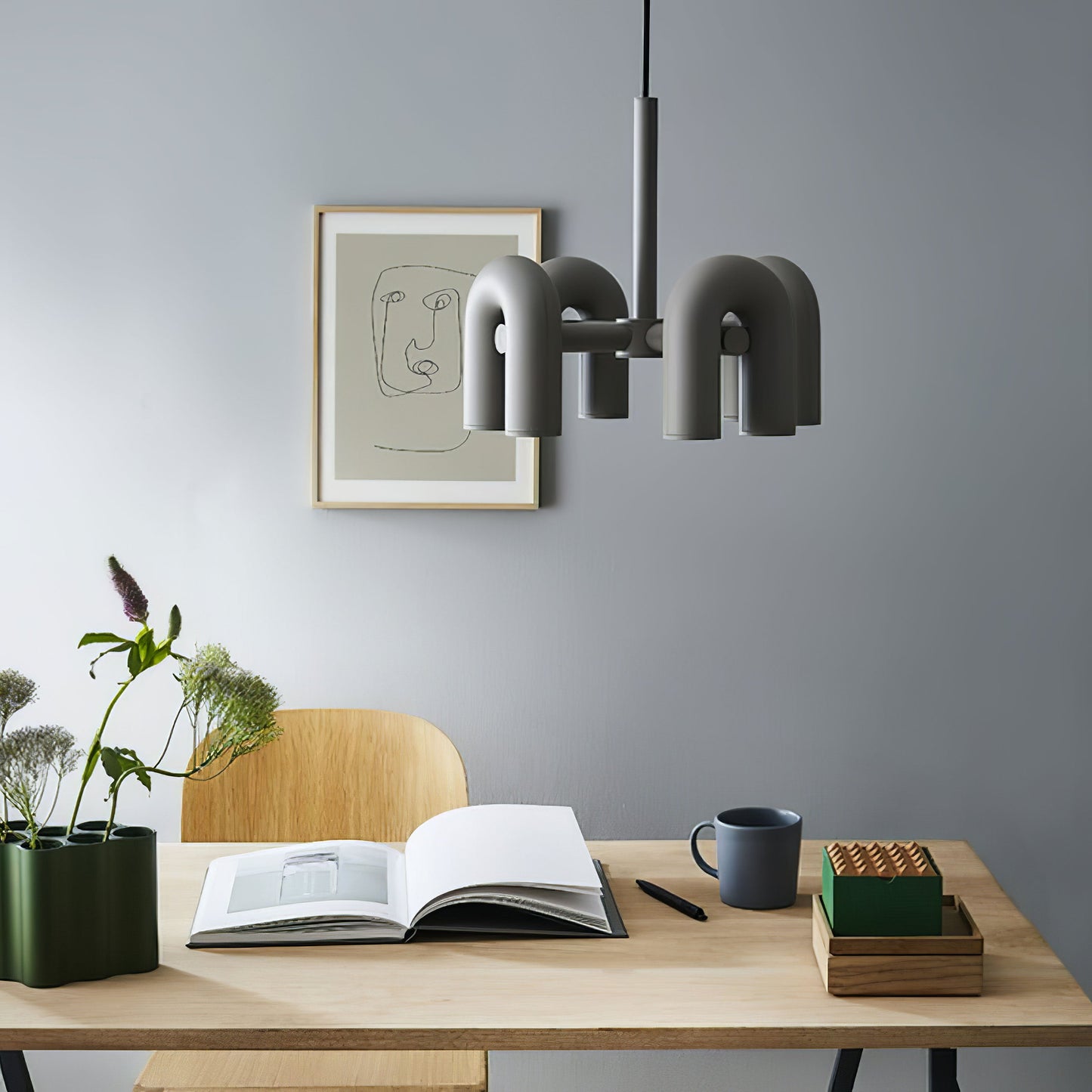 Modern U-Shape Ceiling Lamp | Playful LED Chandelier for Living Room