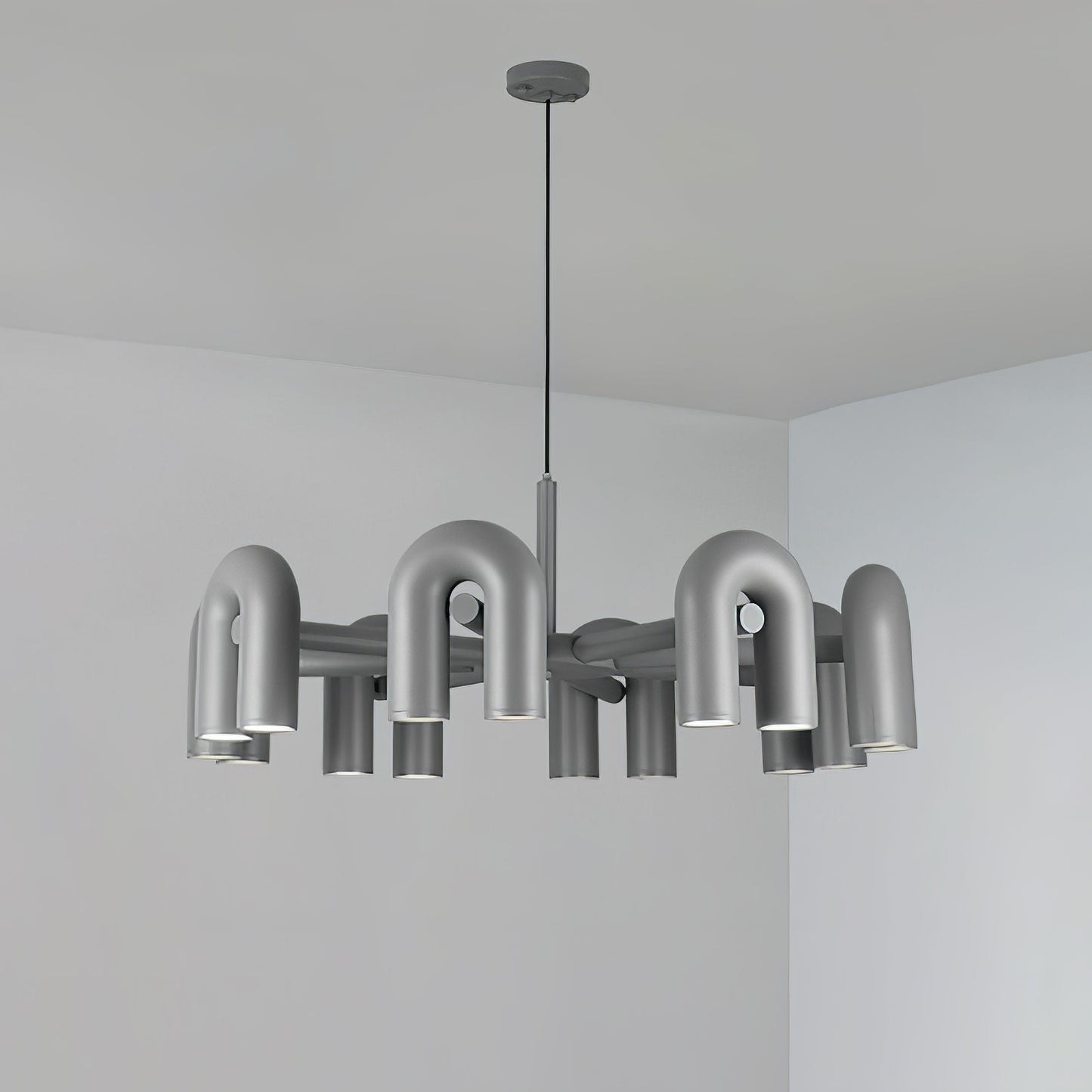 Modern U-Shape Ceiling Lamp | Playful LED Chandelier for Living Room