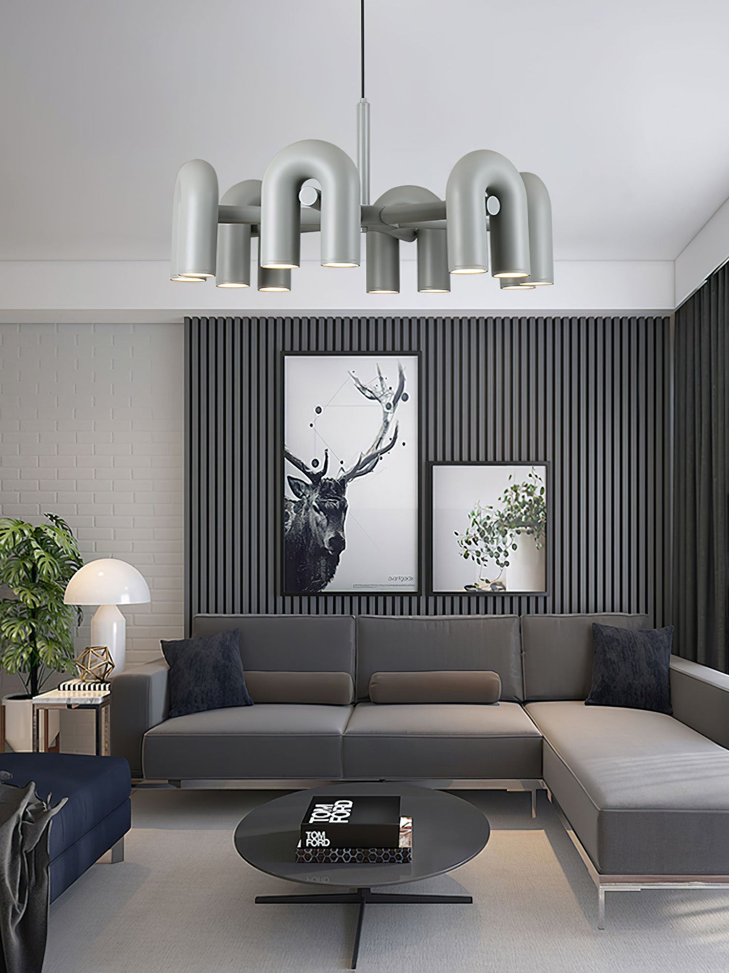 Modern U-Shape Ceiling Lamp | Playful LED Chandelier for Living Room