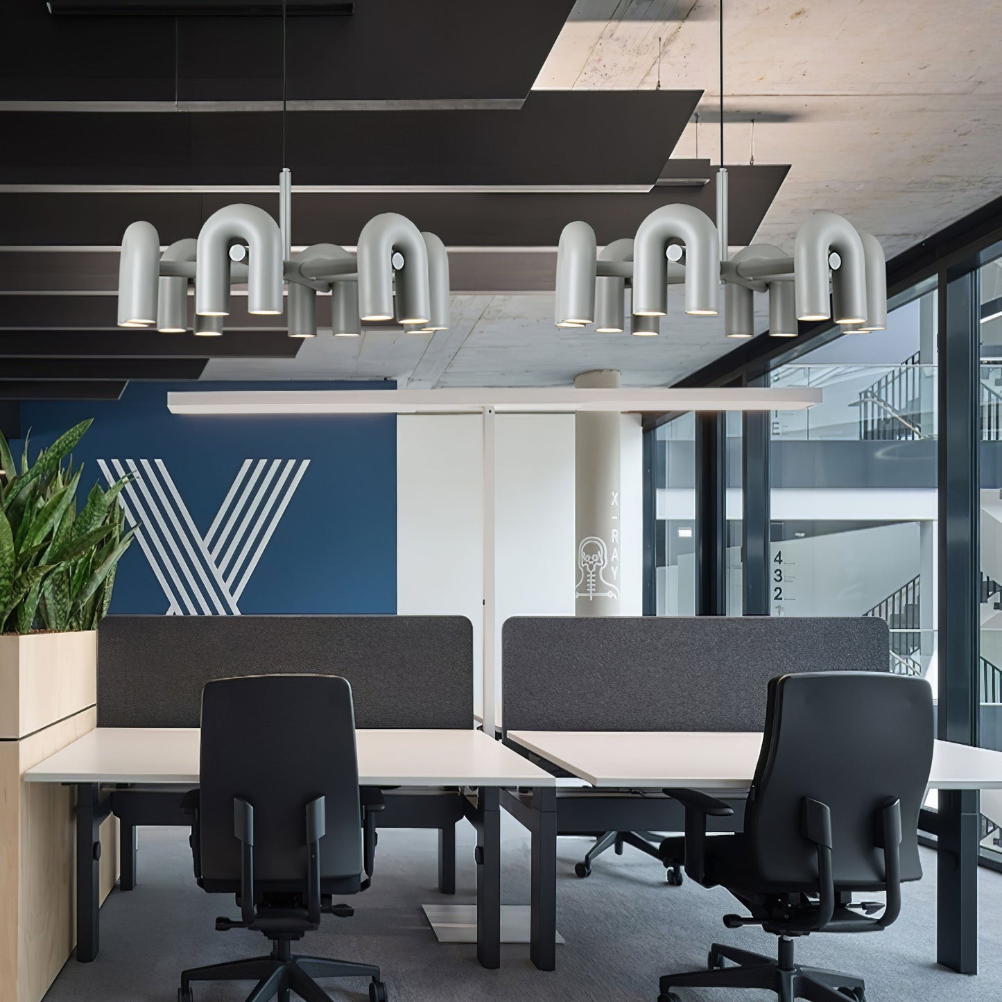 Modern U-Shape Ceiling Lamp | Playful LED Chandelier for Living Room