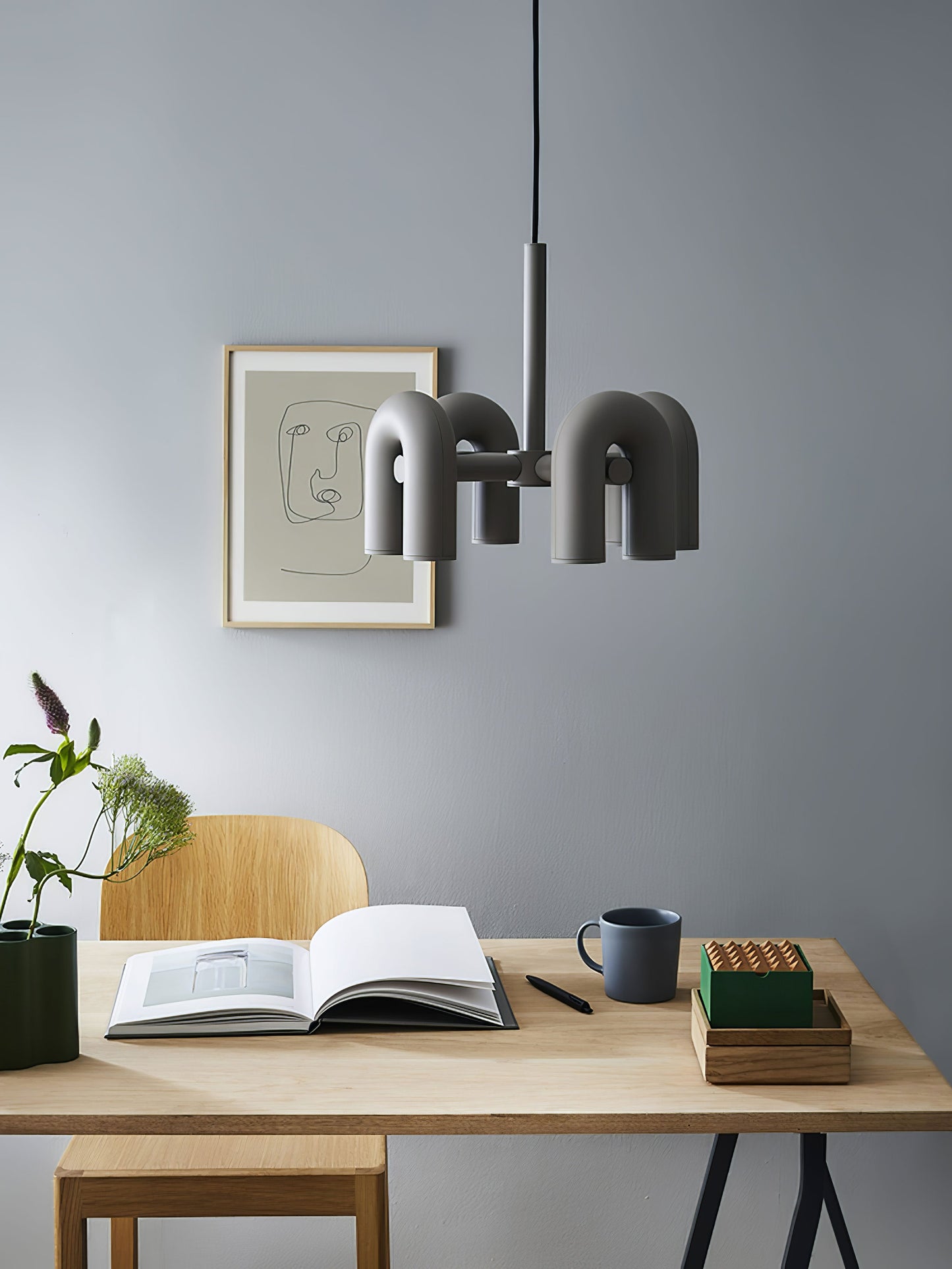 Modern U-Shape Ceiling Lamp | Playful LED Chandelier for Living Room