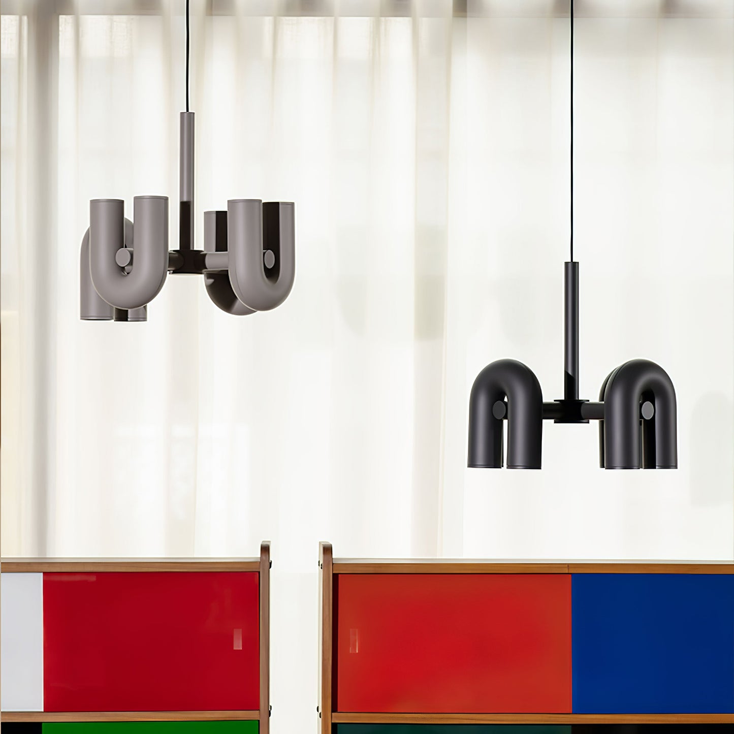 Modern U-Shape Ceiling Lamp | Playful LED Chandelier for Living Room