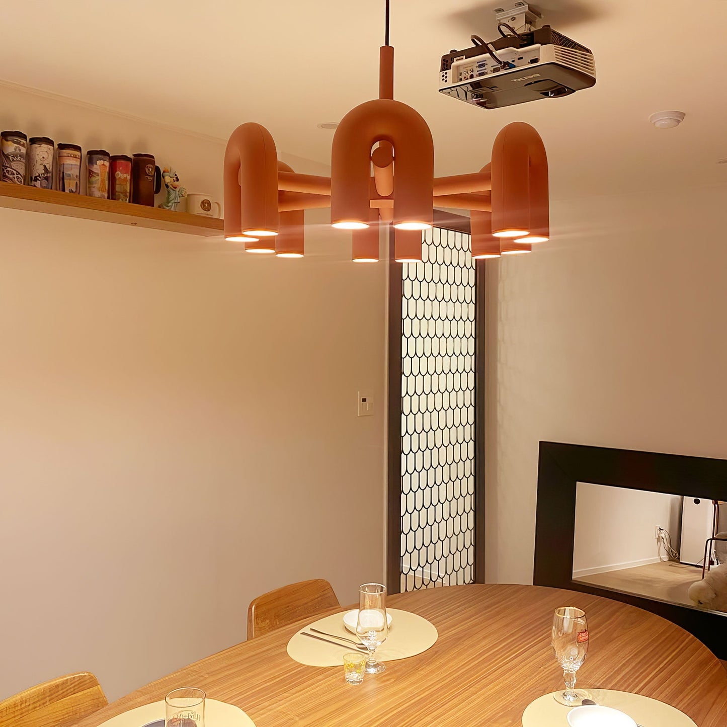 Modern U-Shape Ceiling Lamp | Playful LED Chandelier for Living Room