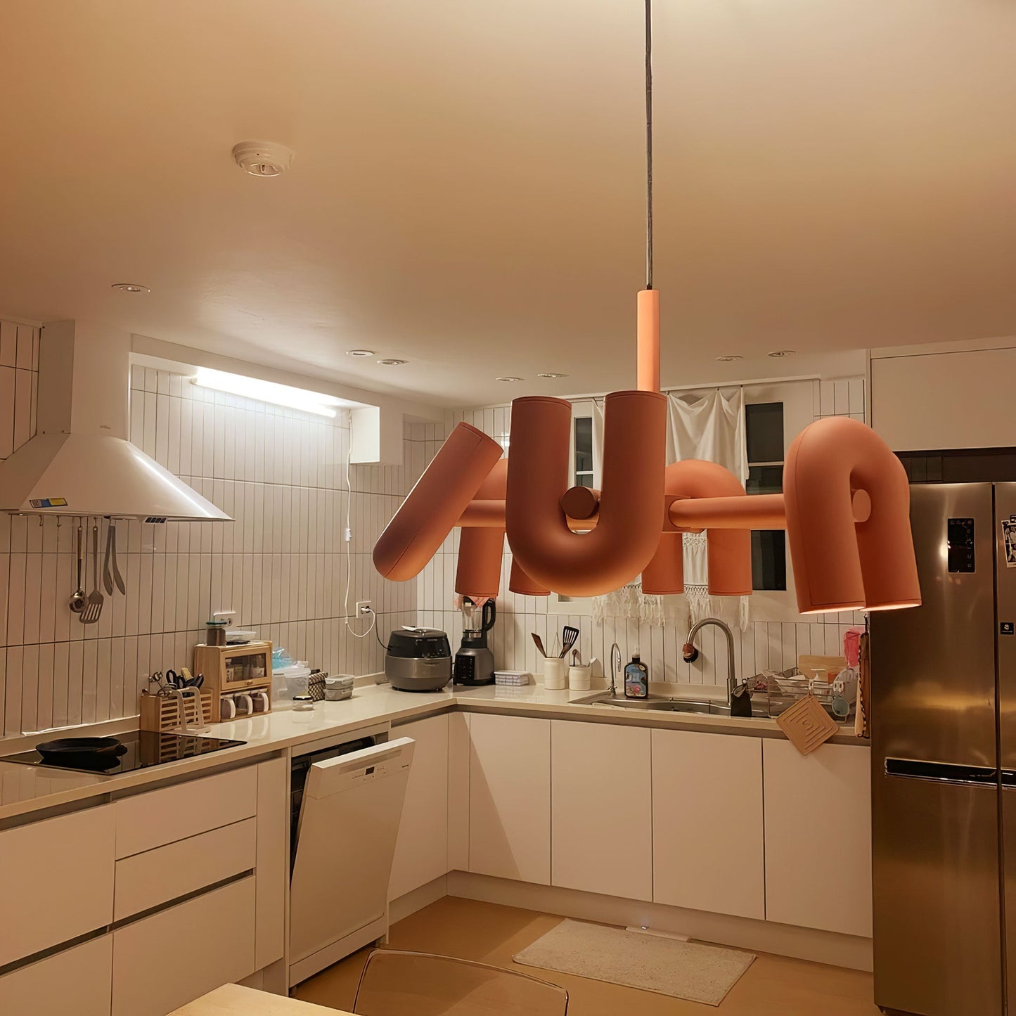 Modern U-Shape Ceiling Lamp | Playful LED Chandelier for Living Room