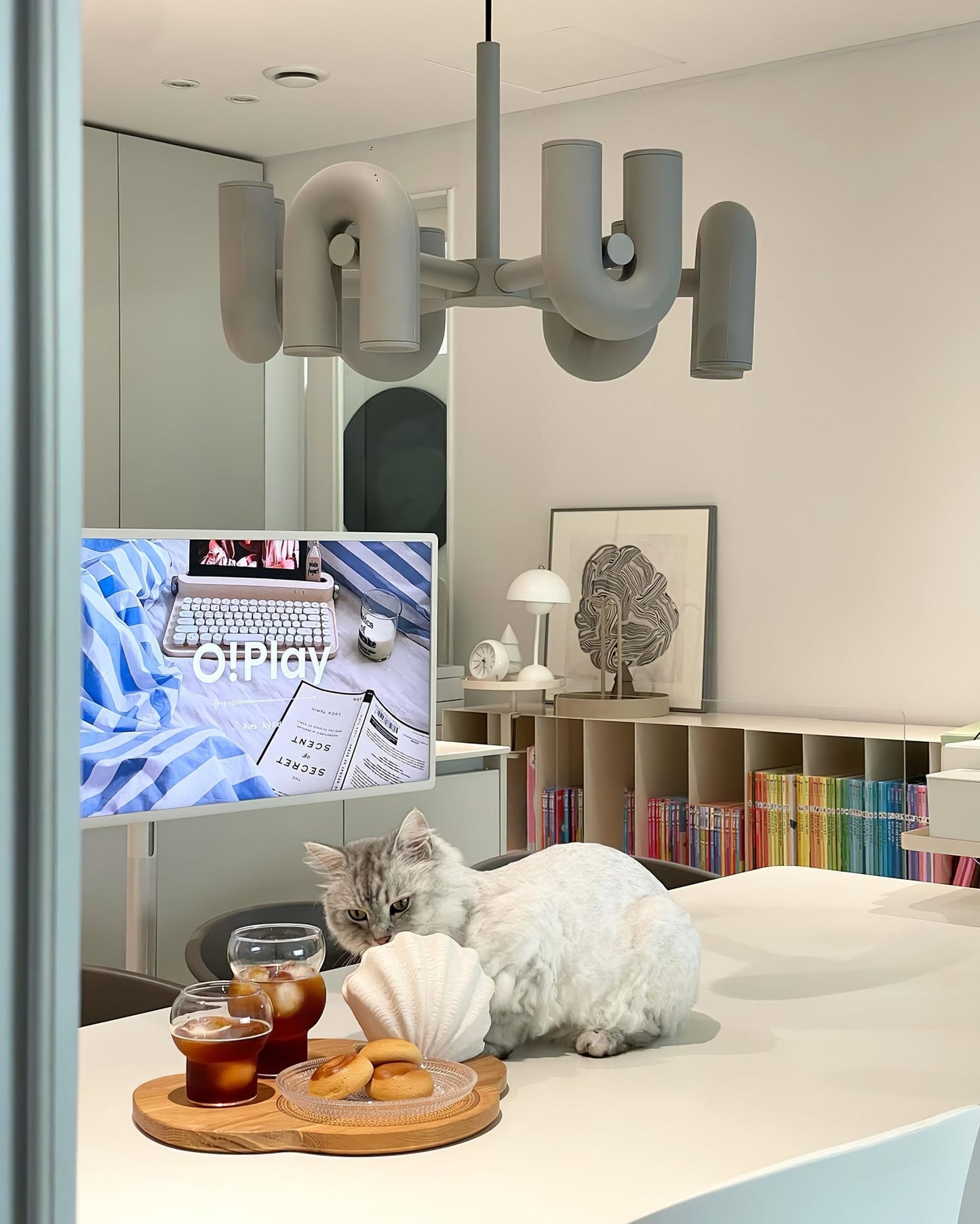 Modern U-Shape Ceiling Lamp | Playful LED Chandelier for Living Room