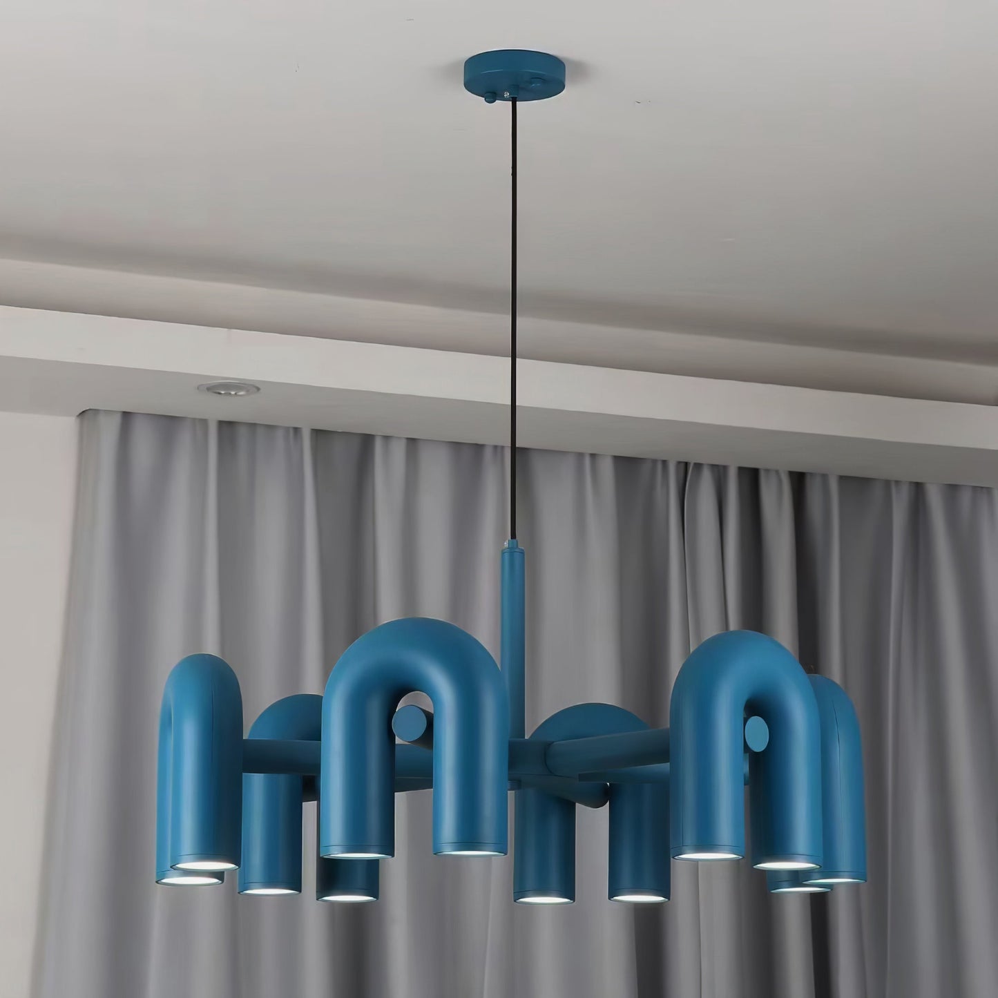 Modern U-Shape Ceiling Lamp | Playful LED Chandelier for Living Room
