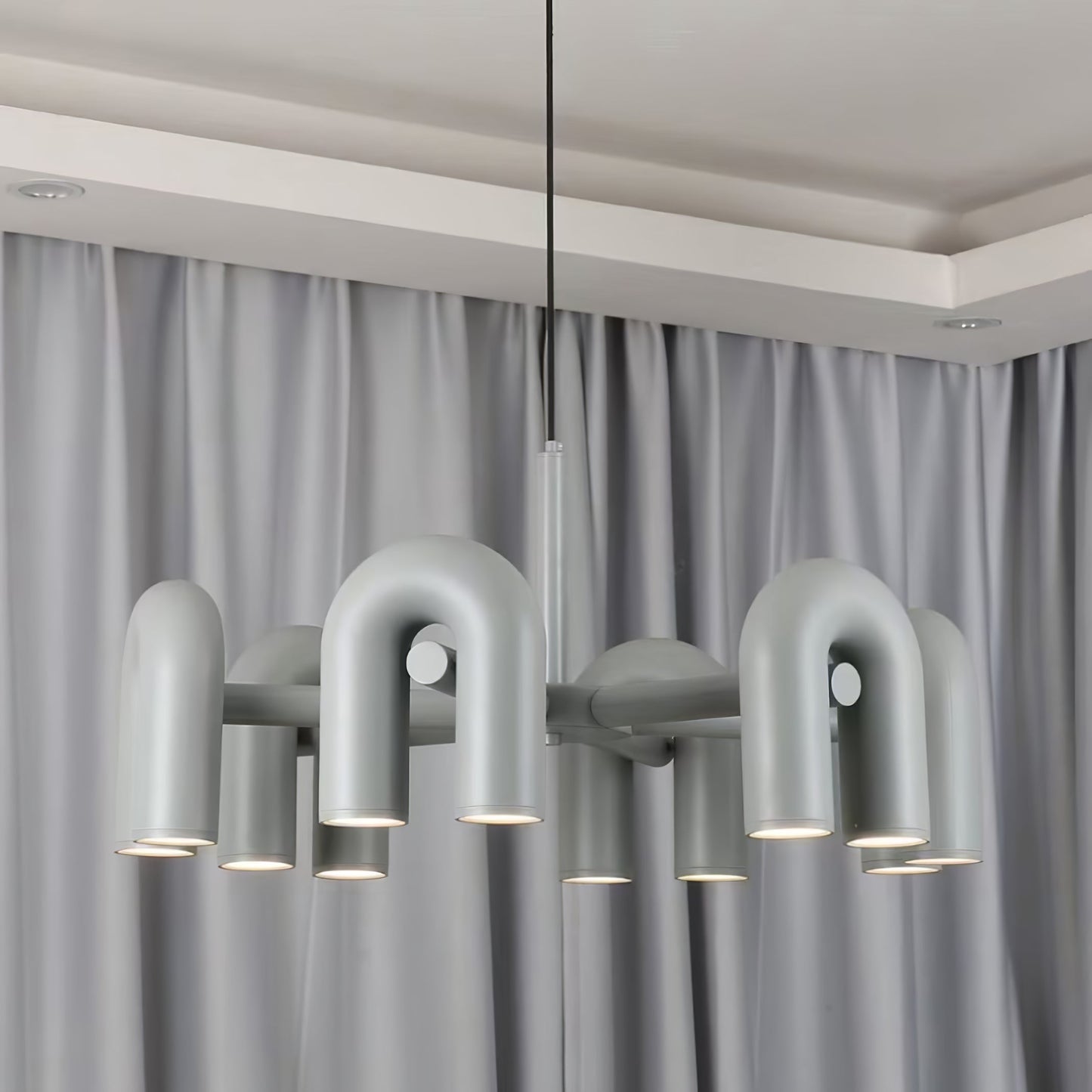 Modern U-Shape Ceiling Lamp | Playful LED Chandelier for Living Room