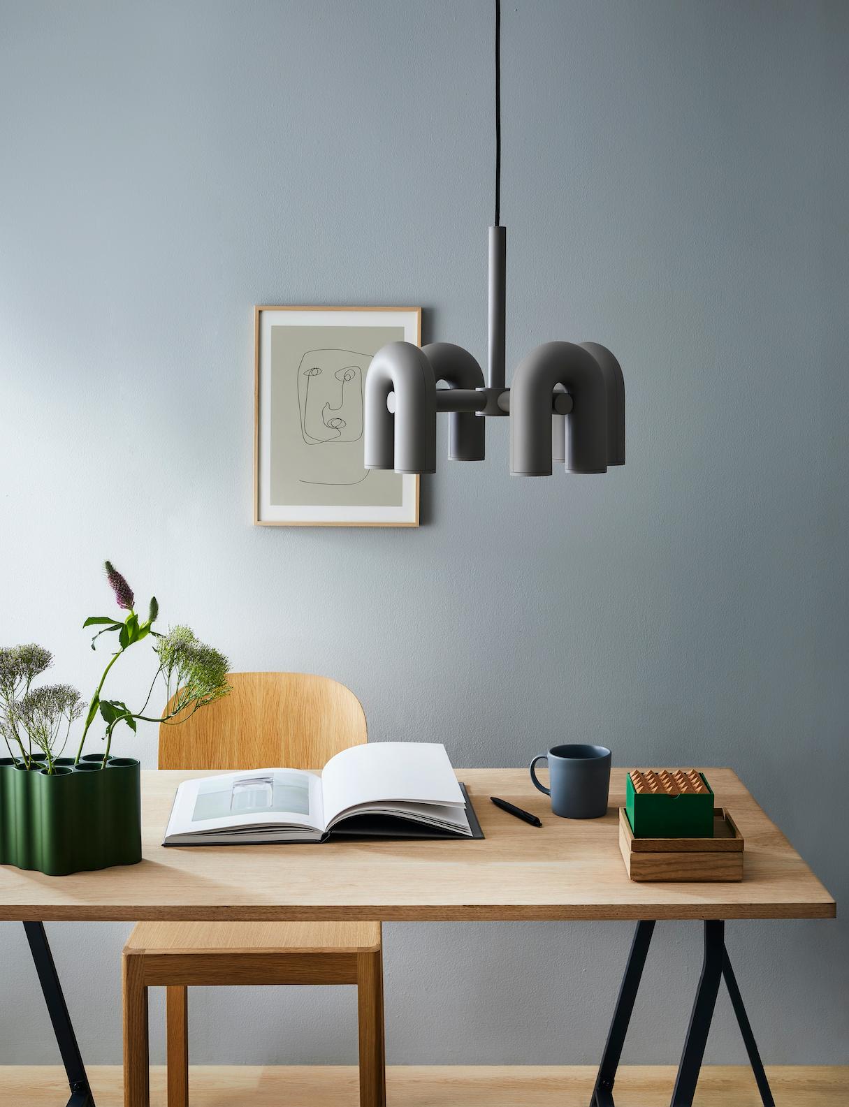 Modern U-Shape Ceiling Lamp | Playful LED Chandelier for Living Room