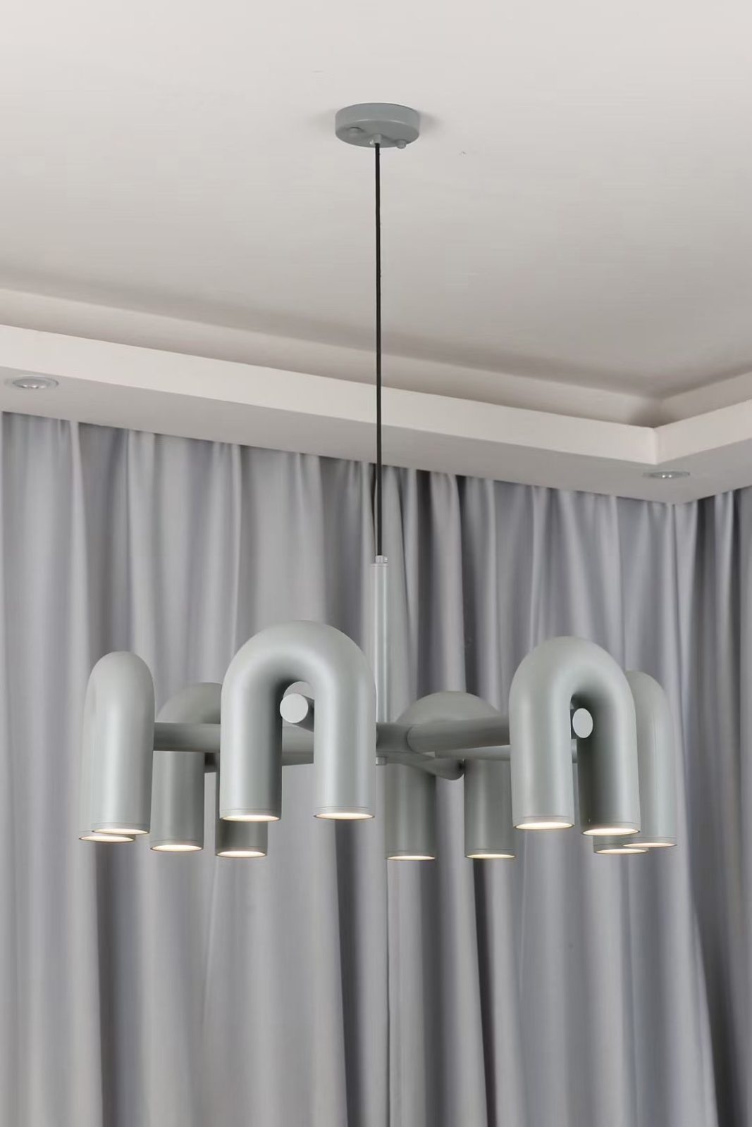 Modern U-Shape Ceiling Lamp | Playful LED Chandelier for Living Room