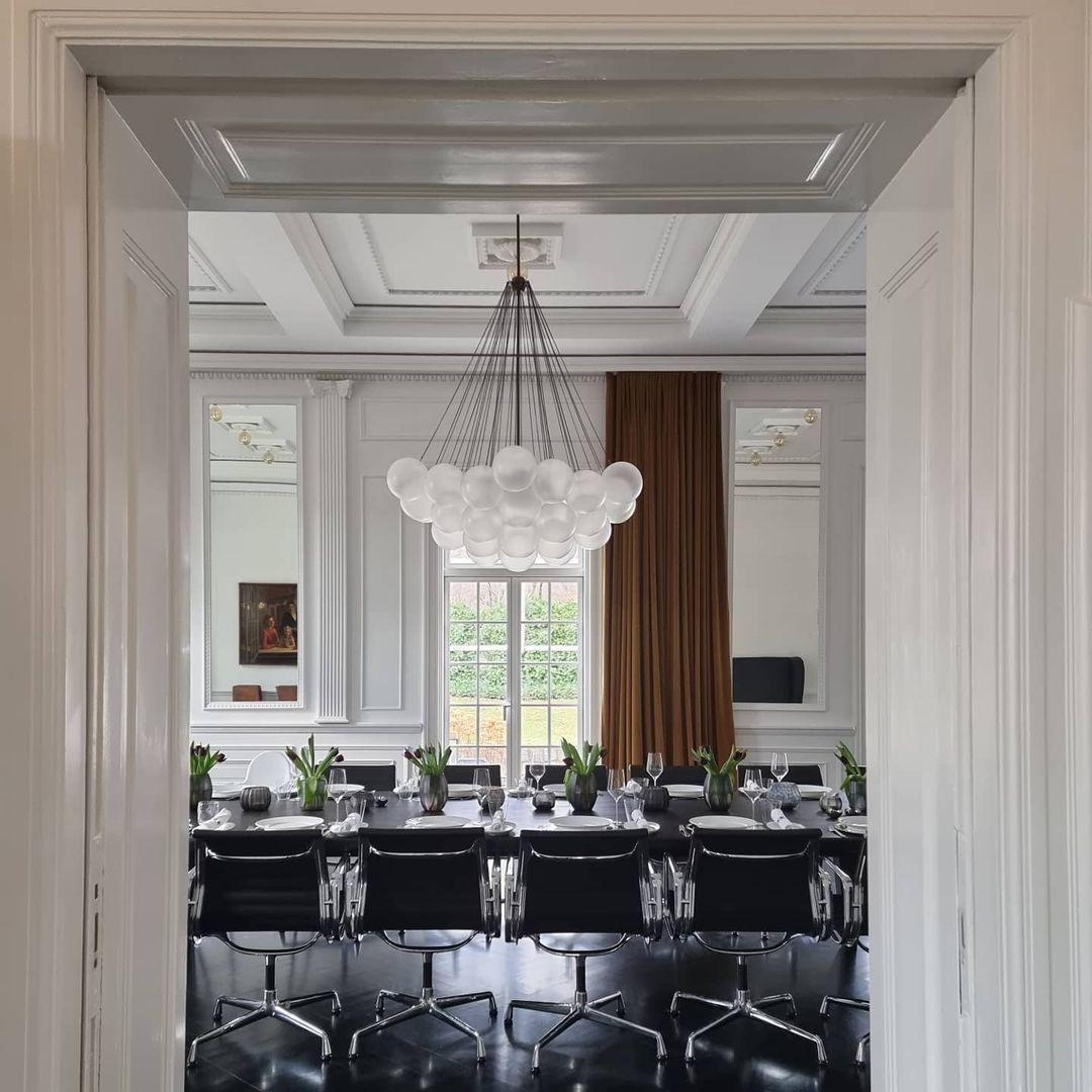 Modern Frosted Glass Ball Chandelier | Luxury Ceiling Lamp for Living Room & Bedroom