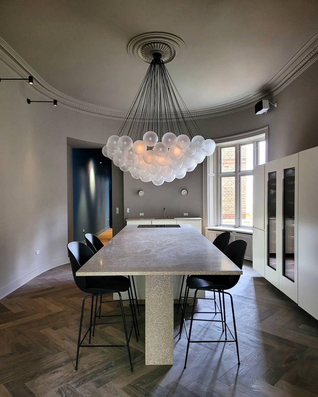 Modern Frosted Glass Ball Chandelier | Luxury Ceiling Lamp for Living Room & Bedroom