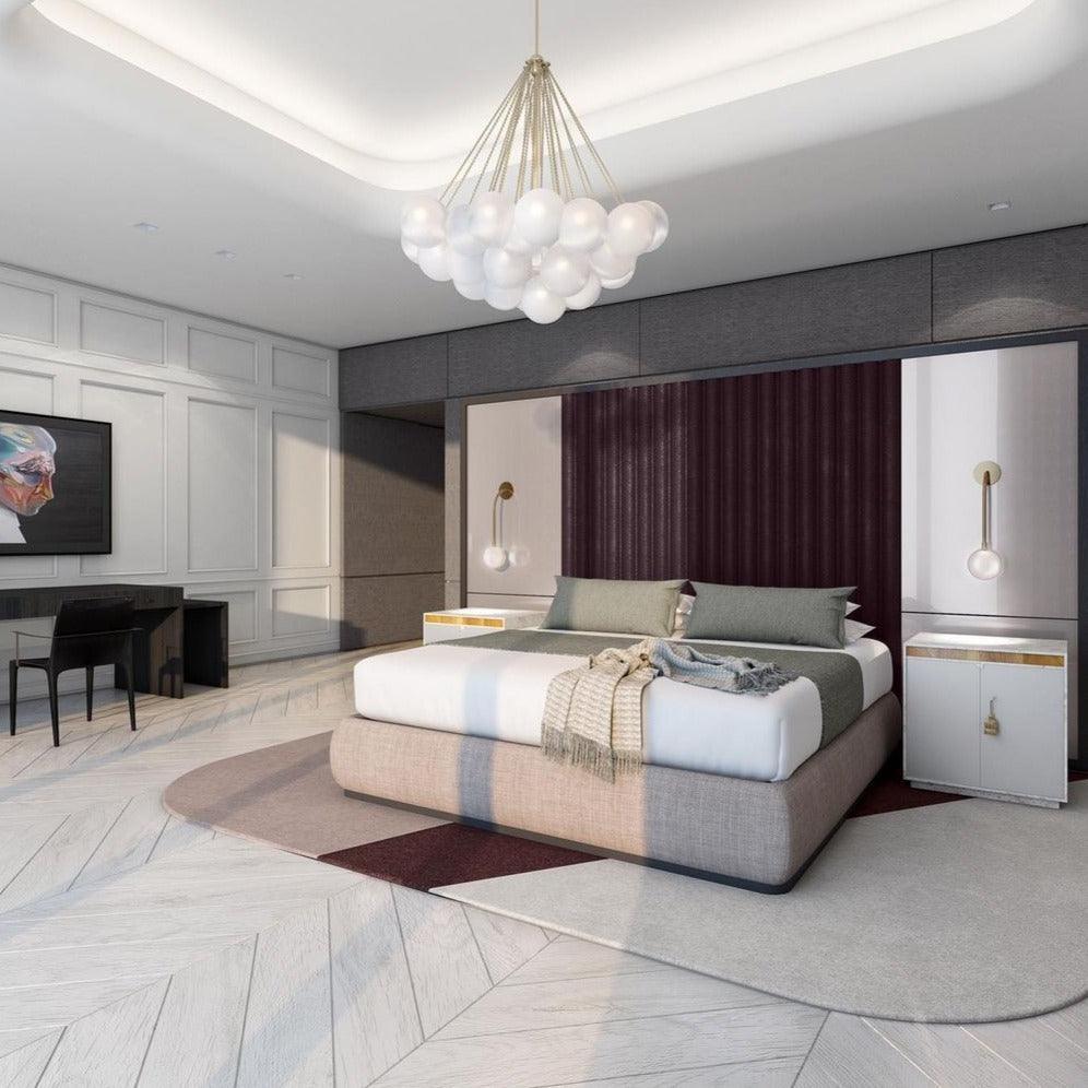Modern Frosted Glass Ball Chandelier | Luxury Ceiling Lamp for Living Room & Bedroom