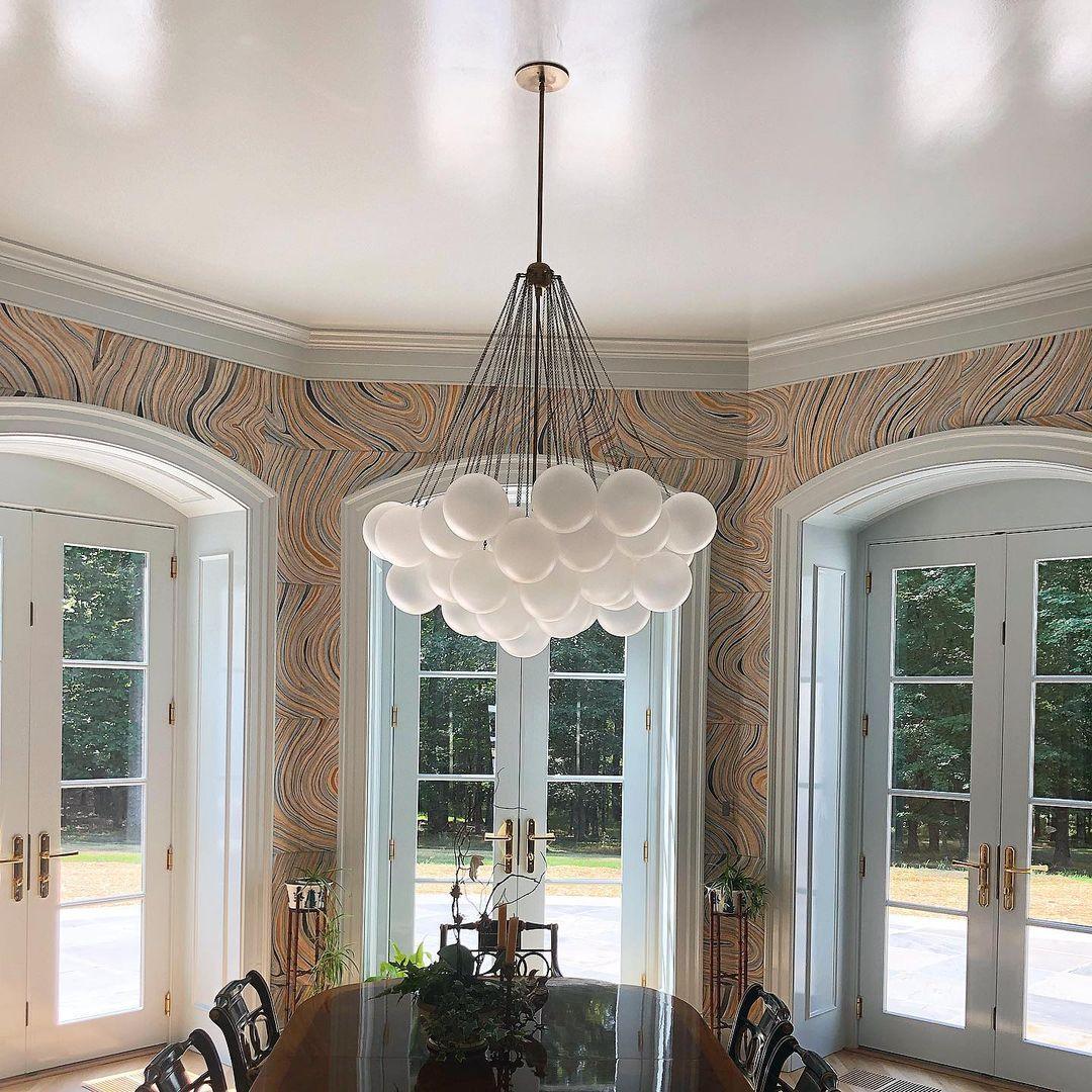 Modern Frosted Glass Ball Chandelier | Luxury Ceiling Lamp for Living Room & Bedroom