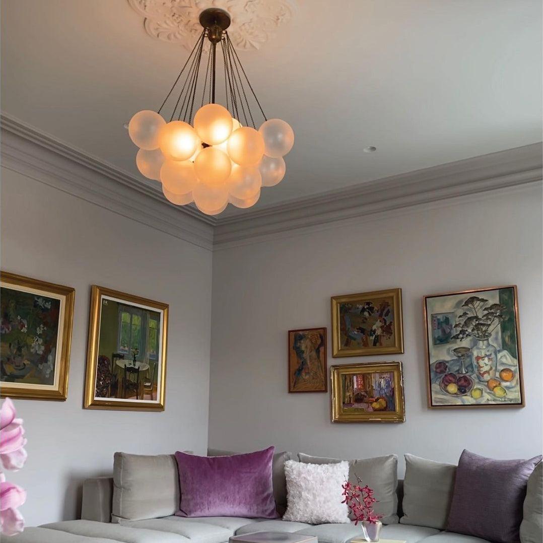 Modern Frosted Glass Ball Chandelier | Luxury Ceiling Lamp for Living Room & Bedroom