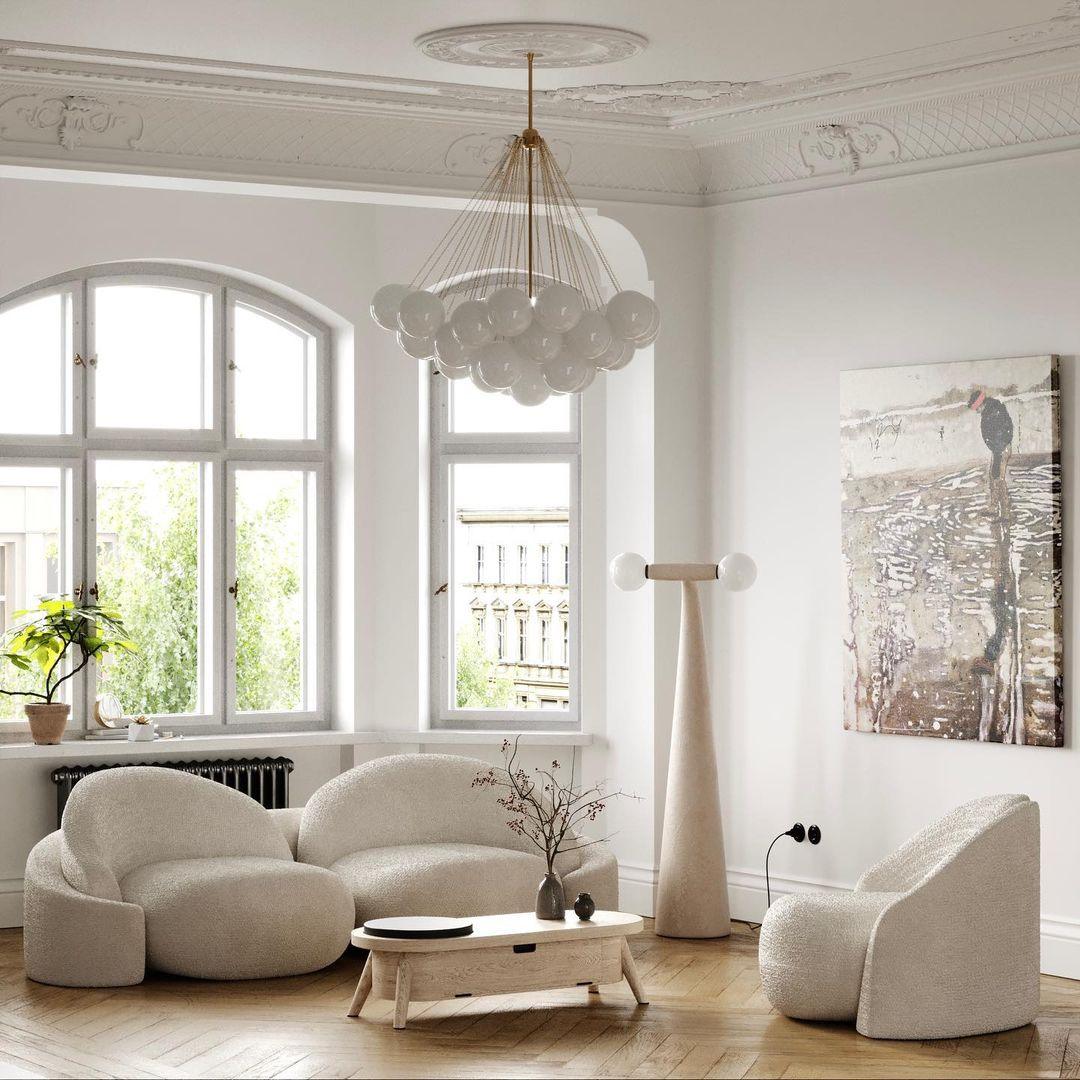 Modern Frosted Glass Ball Chandelier | Luxury Ceiling Lamp for Living Room & Bedroom