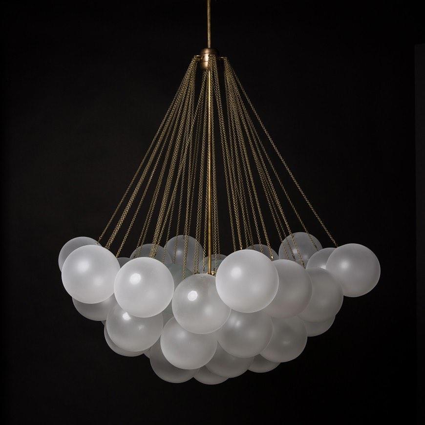 Modern Frosted Glass Ball Chandelier | Luxury Ceiling Lamp for Living Room & Bedroom