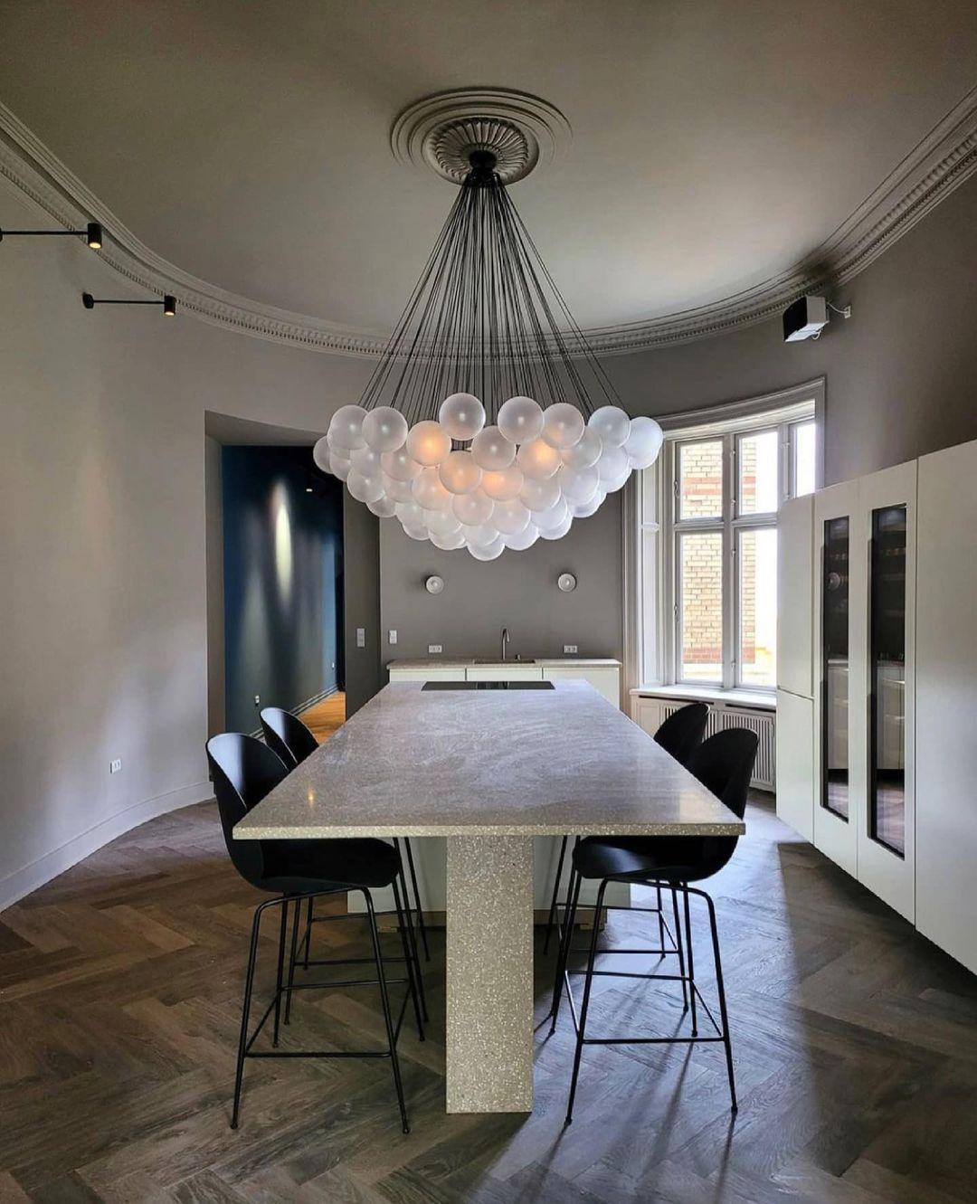 Modern Frosted Glass Ball Chandelier | Luxury Ceiling Lamp for Living Room & Bedroom