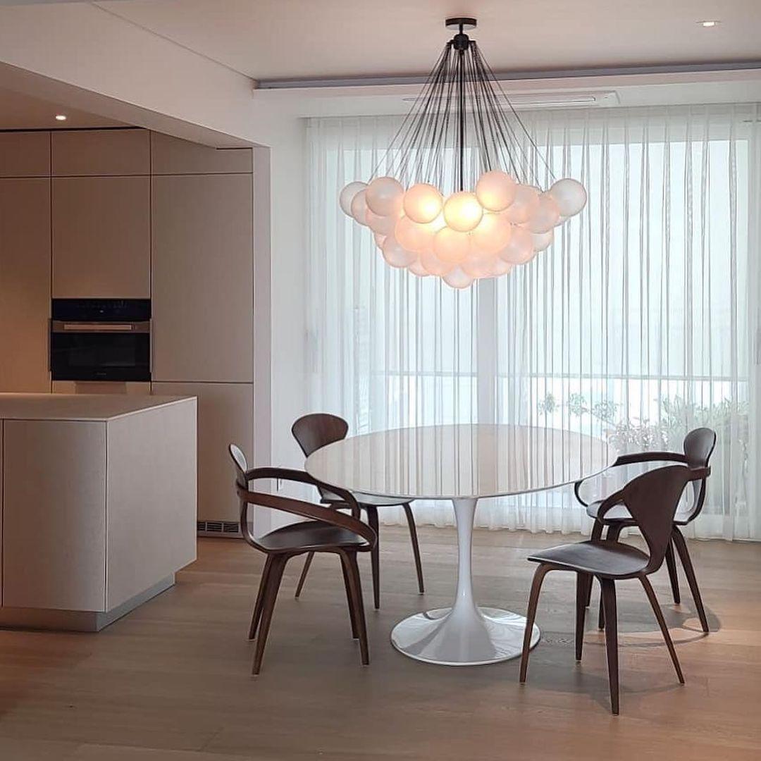 Modern Frosted Glass Ball Chandelier | Luxury Ceiling Lamp for Living Room & Bedroom