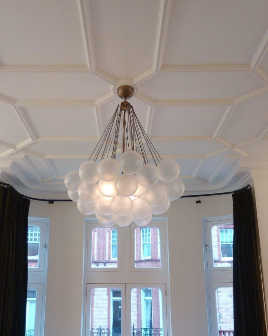 Modern Frosted Glass Ball Chandelier | Luxury Ceiling Lamp for Living Room & Bedroom