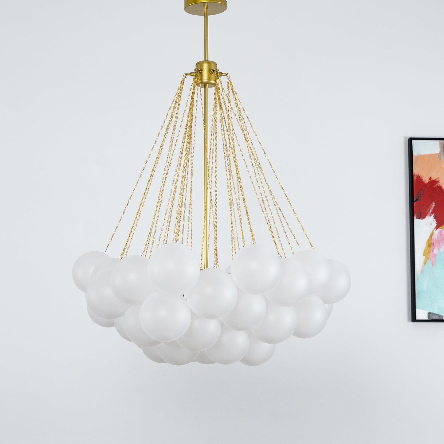Modern Frosted Glass Ball Chandelier | Luxury Ceiling Lamp for Living Room & Bedroom