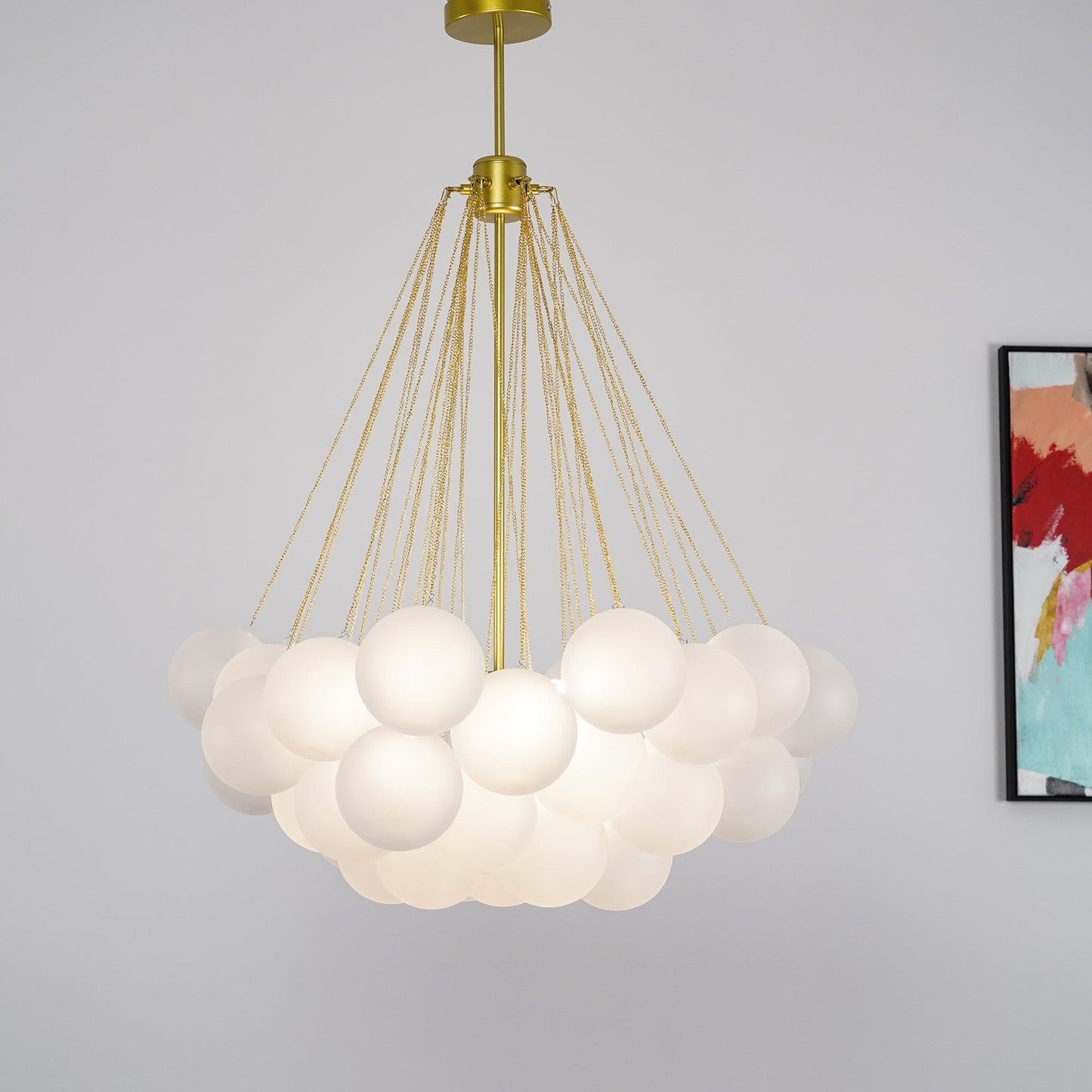 Modern Frosted Glass Ball Chandelier | Luxury Ceiling Lamp for Living Room & Bedroom
