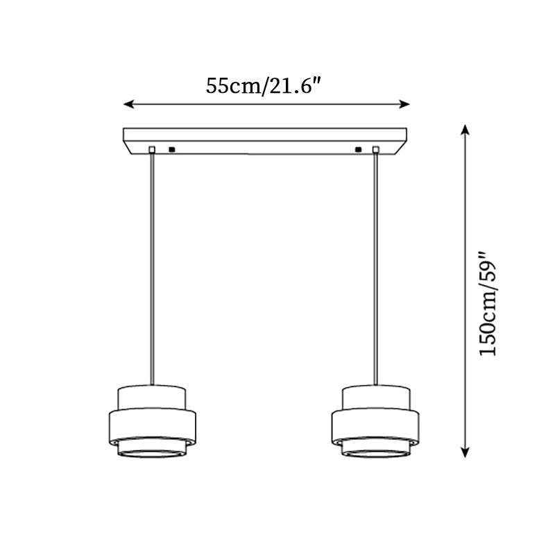 Pendant Ceiling Light in Modern Cylindrical Design | Hanging Lamp for Dining Room